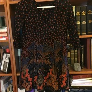 Anthropologie ecoté Flowy 3/4 Sleeve Printed Dress